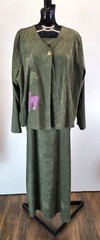 VTG Country Wear Casuals by Lonnie G Star Green Boho Maxi Dress w/Jacket XL