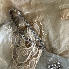 Vintage 1940s 1950s Silver Rhinestone Sequin Showgirl Bottoms Costume Hollywood
