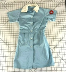 Vintage 50s 60s Nurse Outfit Uniform Medical Hospital Doctor Dress Red Cross Top