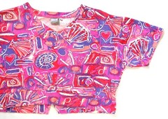 Half T Shirt Vintage 80’s 90’s Crop Top OCEAN PACIFIC OP Pastel Surf Preppy S