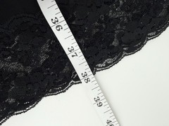 Vintage Perfectform Black Nylon Full Slip 44B XL Lace Antron III Made in USA
