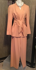 Vintage Bicci Lightweight Peach Wool Crepe Pant Suit Size 8 USA