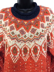 Vtg Claudia D. Misses L Pullover Sweater Multi-Color Fair Isle Wool Blend Retro