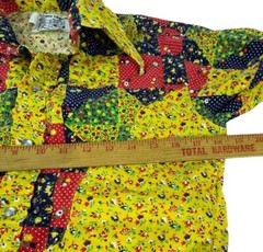 Vintage Western Trends Panhandle Slim Patchwork Yoke Calico Sz M Pearl Snap