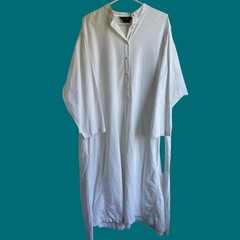 VTG J Peterman Marie Antoinette Cotton Caftan Maxi Dress XL Hong Kong Pockets