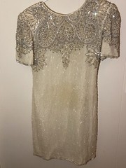Woman’s Purple And Gold Vintage Beaded Dress No tags Measures to size 6/Small