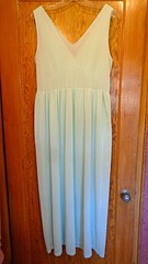 Vintage Lorraine Long nylon nightgown light aqua blue pink embroid sleeveless 38
