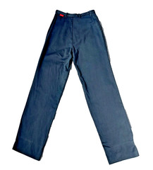 Vtg Chemin De Fer Women’s 26″ X 33″ High Rise Pleated Navy Blue Pants Disco 70’s