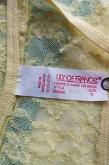 NEW-LILY OF FRANCE-2 PACK-SIZE M-Lace overlay bralettes & panties. Yellow & Blue