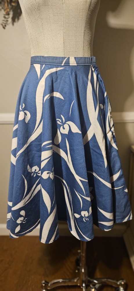 Vintage Hawiian Inspired Cotton Circle Skirt 24 Inch Waist Xs