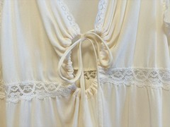 Vtg Nightgown Hollywood Glamour Old Money Lux Cream Color Tricot Long Adj Bust