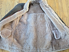 Vintage Shearling Coat Hippie Embroidered Sheepskin Suede Penny Lane Boho S XS