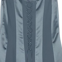 Donna Morgan Vtg 90s Black Satin Corset Style Laceup Back Detail 10