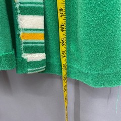 VTG 70s Terry Cloth Robe Green Yellow Striped Maxi Belted Loungewear M-XL Unisex