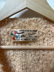 Vintage 60’s Tam Italia Handmade Mohair Wool Sweater Italy Boucle Fuzzy V Neck