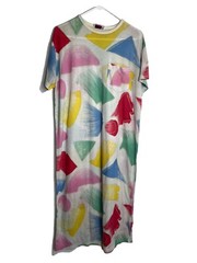 CLOVIS RUFFIN Saks 5th Ave 70s Art Sketch Print Shirt Dress VTG Stranger Things