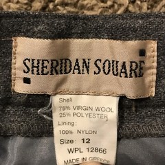 Vtg Sheridan Square Womens Gray Pants Size 12 Wool Blend Greece B9