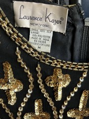 Vintage 80s Lawrence Kazar Sequin Crosses Cocktail Top Byzantine Orthodox