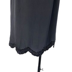 Vintage D’ore Womens Size 12 Black Beaded Sheer Dress Slip Set