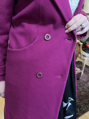 Vintage 70s Pink Wool Great Coat Peacoat US 12 14 Double Breasted Jennifer Chase