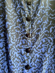 Vintage PREMIER ROW by MARILYN THELEN Blue & Black blouse/top, Size 14 1/2-34