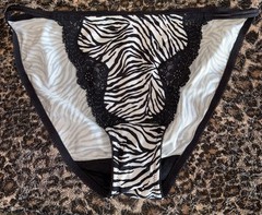 Lily Of France L Y2K Vintage Early 2000’s String Bikini Zebra Panty Underwear