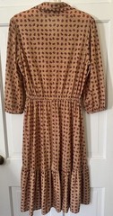 Vtg 70s 80s Tabby Of California Rose Floral Knit Midi Dress 3/4 Sleeve 12 M