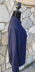 Vintage DUNEDIN Cardigan Sweater Large Navy Blue Gold Tone Buttons British Isle