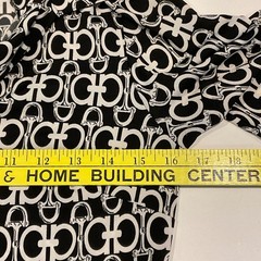 Vintage hot papaya women’s black white geometric print dress minimalist medium L