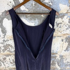 Vintage 90’s Silk Midi Whimsigoth Dress Purple Sleeveless Scoop Neck A-Line Sz S
