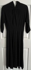 Elegant Vintage Paul Sachs Original Black Crepe Dress 1940s 1950s MCM LBD Small