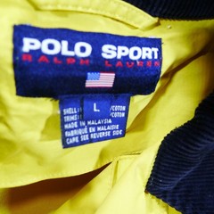 Vintage Polo Sport Ralph Lauren Fireman Jacket Women Large Yellow Metal Clasps