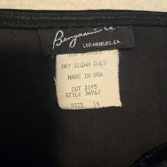 Benjamin A Vintage Women’s Spaghetti Strap Black Velvet Beaded top (Size 14)