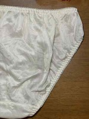 Pale Green Polyester Nylon Silky Panty Vtg Sheer Hi Cut White Lace Briefs Sz.6/M