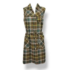 Vintage 60’s Handmade Tartan Plaid House Dress Frock Modern Size 10/12