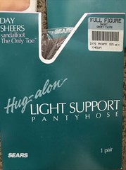 3 Sears HUG-ALOng Moderate Control Top Pantyhose FULL FIGURE short Black taupe
