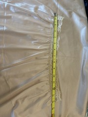 Vtg Half Slip 31” Beige Nylon Side Slit M L Medium Large Lace Waist EUC Vintage