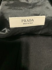 Prada Womens Authentic Vintage 100% Wool Crop solid black Blazer Jacket 48 Large