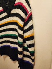 Vintage Gitano 100% Acrylic Striped Multicolored Sweater Long Sleeve Large
