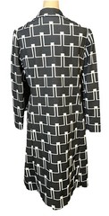 Vintage 1960s Leonard Arkin Paris Mod Op Art Geometric Print Shirtdress Sz 14