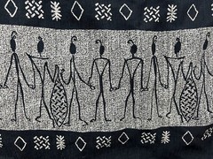 Vintage Maxi Dress 10 Tribal Hieroglyphics Egyptian Boho First Option Aztec USA