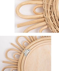 Rattan Sunflower Wall Mirror, Round 47cm, Lightweight