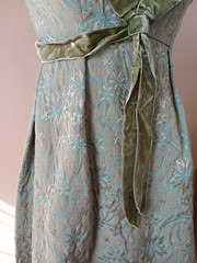 1960s Maxi Prairie Gown Floral Print Velvet Bubble Skirt Hostess XS S 34