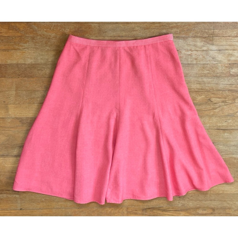 Vintage Pink Woven Skirt Size XL 35″ Waist 1990s Wide Cut 8 Panel