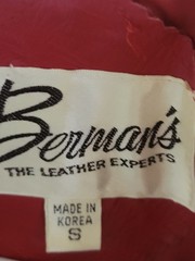 VINTAGE 1970S 1980S BERMAN’s LEATHER JACKET Red Real Leather,Cropped, Excellent