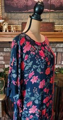 Vintage Adini 70’s Maxi Caftan Boho Dress Pockets Free Size