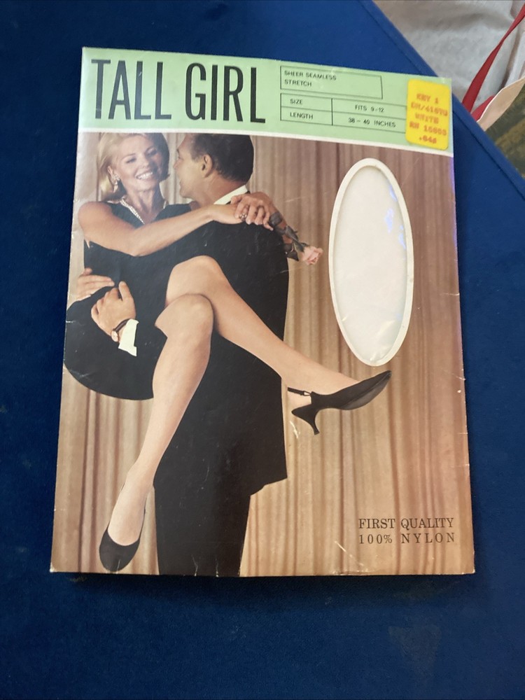 Vintage Tall Girl Stockings * Size 9-12 * Length 38-40” * White