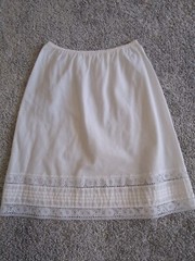 Vintage White Slip Skirt Lace Deena XS S