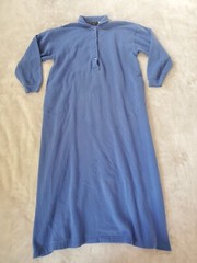 Vtg Eddie Bauer Nightgown Fleece Lined Womens Medium Blue USA Made