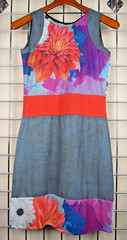 Vintage Mini Dress Avispada Size S/M 90s Bright Big Color Patchwork Soft Stretch